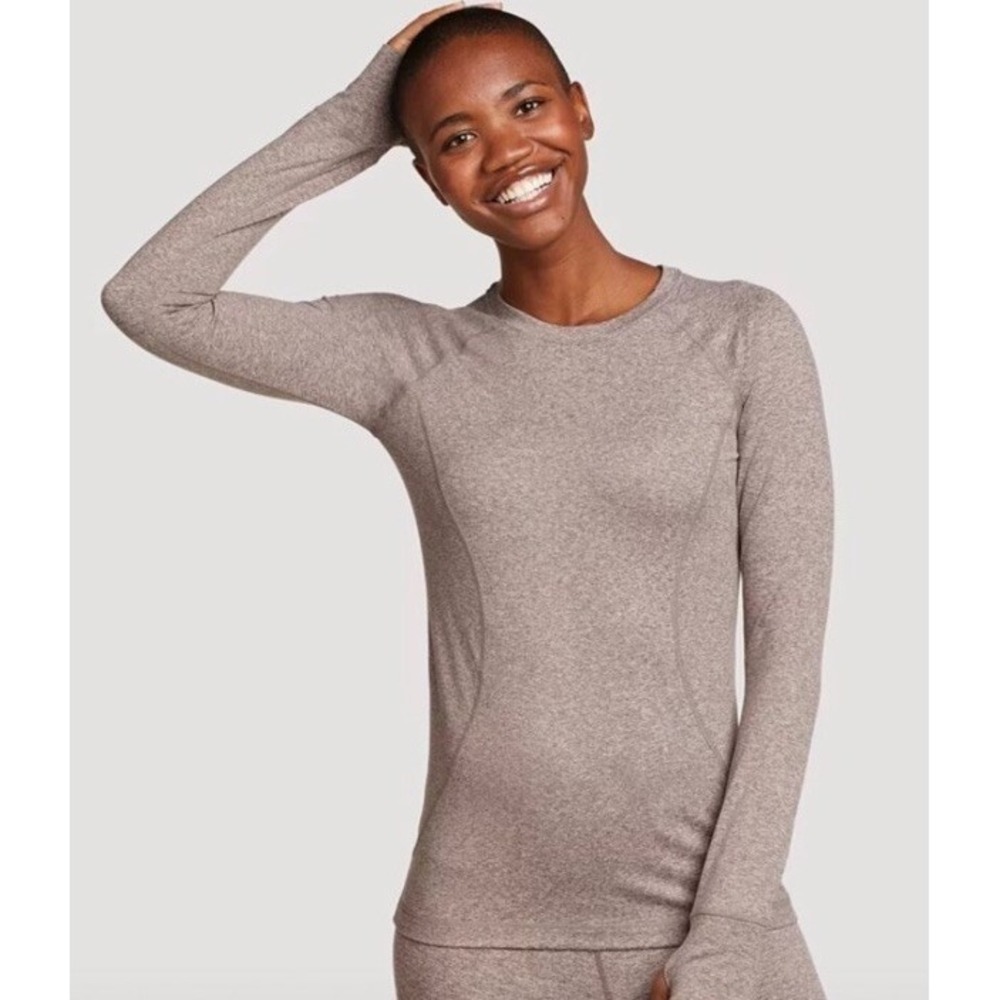 Women's Train Ascent Long-Sleeve Crew Shirt Base Layer Oatmeal NWT size M